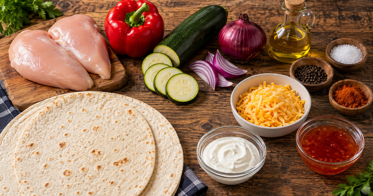 Ingrediencie na kurací wrap