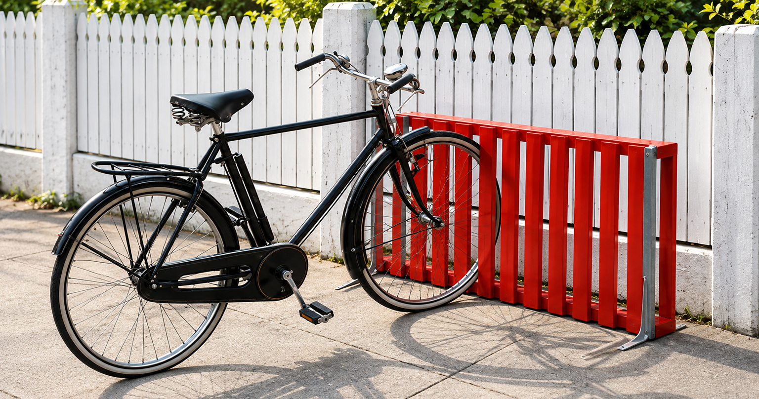 Stojan na bicykel z paliet